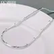 DOTEFFIL 925 Sterling Silver 18/20 Inch 1.2/2mm Snake Chain Beads Necklace For Women Man Fashion