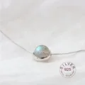 Real 925 sterling silver necklace Moonstone Bead Necklaces & Pendants For Women Handmade 925