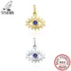 S'STEEL 925 Sterling Silver 1/PCS Evil Eye Single Pendant Zircon Blue Eye Pendants For Women Gold