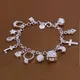 Hot Sale Valentine Gift Charm 925 Sterling Silver Jewelry Fashion Bracelets Cute Women Lady Wedding