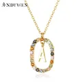 ANDYWEN 925 Sterling Silver Gold Letters A - Z Initial M S C K Alphabet Pendente Long Chain