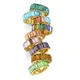 VG 6YM Dainty Rainbow Ring Multi Color Crystal Eternity Square Baguette Finger Ring Women Female