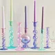 Floriddle Retro Candlesticks Taper Candle Holders Tall Candlesticks Decoration Party Glass Vase Home