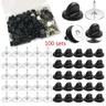 100 Set Pin Backings Tie Tacks Blank Pins with Pin Backs Butterfly Clutch Backing Locking Clasp for
