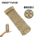 Outdoor Inflatable Mattress Ultralight Sleeping Pad for Camping Built-in Pump Air Mat with Pillow