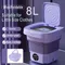 8L Foldable Washing Machine Portable Socks Underwear Panties Retractable Household Washing Machine 3