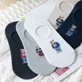 5 Pairs of 5 Colors Summer New Love Bear Striped Cotton Men and Women Thin Breathable Casual Boat