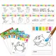 8Page/set Coloring Books For Kids Watercolor Paper Comes With Paint Portable Children Gouache Art