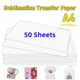 10-50 Sheets A4 Paper Sublimation Heat Transfer Paper Print Ion on Fabric Clothes T-shirt for Inkjet