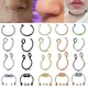 1Pc Stainless Steel Fake Nose Ring Hoop Septum Rings C Clip Lip Ring Earring for Women Fake Piercing