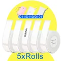 5 Rolls Niimbot White Label Tape Label Sticker Paper Roll for D11 D110 D101 Labeller Printer 1222mm