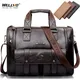 Men Leather Black Briefcase Business Handbag Messenger Bags Male Vintage Shoulder Bag Men's Large