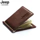 Famous Brand Men 100% Genuine Leather Bifold Male Purse Billfold Wallet Money Clip Male Clamp Slim