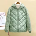 Thin light Down Cotton Jacket Female Short Coat Autumn Winter Women's 2023 New Hooded Loose