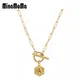 Stainless Steel Bump Geometry Tag 26 Letter Initial Pendant Necklaces For Women Alphabet Toggle