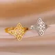 Skyrim Women Witchcraft Witch Knot Ring Stainless Steel Gold Color Adjustable Finger Rings Vintage Wicca Amulet Jewelry Gift