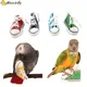 Mini Canvas Shoes Parrot Bird Toys Pet Bird Shoe Cage Decoration Standing Climbing Toy Parrot Bird