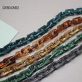 New Fashion Woman Handbag Accessory Chain Brown Beige Acrylic Blue Resin Chain Luxury Strap Women