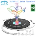 AISITIN 5.5W LED Solar Fountain Solar Water Fountains with 3000mAh Battery 6 Nozzles for Bird