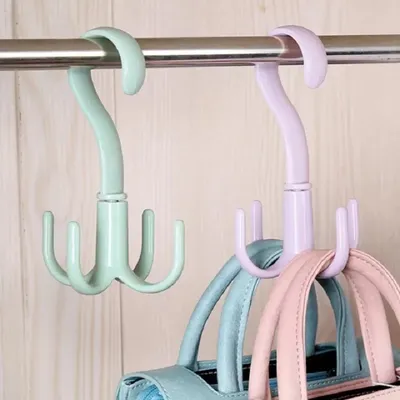 Space Saving Rotated Hanger Hooks Wardrobe Clothes Rack Hanger Organizer Bag Hanger Shoes Belt Scarf