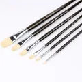 6pcs/Set pig mane bristles tongue peak wood acrylic paints oil paint brush artists special paint