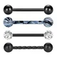 1Pcs/4PCS Black Acrylic Balls Tongue Barbell Splatter 316L Stainless Steel Bar Tongue Rings Piercing