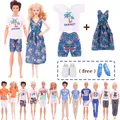 4Pcs Barbies +Ken Clothes Doll Summer Causal Outfit For 11.8'' 30Cm Ken Free Shoe Fashion Kawaii Toy