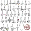 925 Sterling Silver Cute Animal Digital Pendant Charms Fit Original Pandora Charm Bracelet for Women