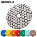 SUBRILLI 4"/100mm Diamond Polishing Pad Dry Use Sharp Flexible Sanding Disc Resin Bond For Granite