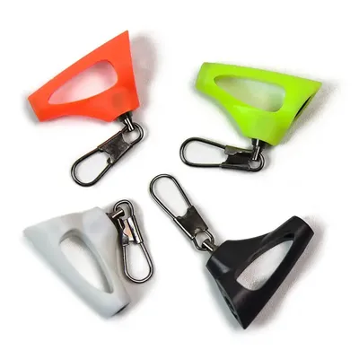 2/10 pcs Plastic Head Swivel With Hooked Fishing Sinker Slip Clip Clear Snap Fishing Weight Slide