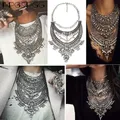 Bohemian Vintage Choker Necklace Women Indian Ethnic Statement Large Collar Necklaces Pendant Maxi