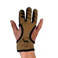 Protective 3 Fingers Hand Leather Black Guard Glove Safety Archery for Recurve Compound Bow Shooting