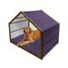 Geometric Pet House Twentieth Century Style Expressionist Art Vibrant Colored Squares and Triangles Outdoor & Indoor Portable Dog Kennel with Pillow and Cover 5 Sizes Purple Black by Ambesonne