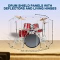 PENNZONI Drum Shield w/ Living Hinges & Deflectors Comes with 5 Panels 4 ft Clear Acrylic Panels