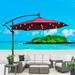 10FT Outdoor Patio Umbrella with Solar Powered LED Lighted Sun Shade Waterproof 8 Ribs Umbrella with Crank and Cross Base Extra Large Umbrella for Garden Deck Swimming Pool