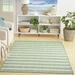 Nourison Positano Indoor/Outdoor Blue Green Ivory 7 x 10 Area Rug (7x10)