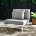 Modway Stance Outdoor Patio Aluminum Armless Chair in White Gray