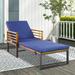 Vicamelia Patio Lounge Chair Outdoor Chaise with Adjustable Backrest Cushion and Armrest for Garden Balcony Poolside Navy