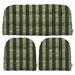 RSH DÃ©cor Indoor Outdoor 3 Piece Tufted Wicker Cushion Set Standard Dash Tropical Green Stripe