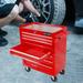 7 Drawers Rolling Tool Chest Tool Box with Wheels Multifunctional Tool Storage with Sliding Drawers Removable Tool Box Organizer with Lockable for Garage Workstation Red