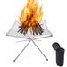 16.5 Portable Outdoor Fire Pit Collapsible Stainless Steel Mesh Fire Pit Camping Fire Grill