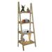 Hofitlead 4 Tier Ladder Shelf Wooden Storage Rack Bookshelf for Living Room Bedroom Light Brown