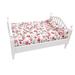 HEMOTON Mini House Decor Double Bed Funny Mini Printing Flower Decor Bed for Kid Child Bedroom (1:12)