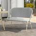 Furniture of America Ariel Beach Natural Tone Aluminum Patio Bench by Black & White