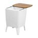 CAPRI Cooler Table White/Teak Brown