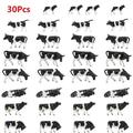 Leke 30Pcs DIY Model Railway Animals Model Painted Farm 1:87 HO Scale Cows Mode