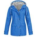 WNG Women Waterproof Rain Raincoat Solid Hooded Jacket Windproof Outdoor Coat Plus Women s Coat