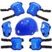 Child Rider Series Protection Gear Set for Multi Sports Scooter Skateboarding Roller Skating Helmet Knee and Elbow Pads with Wrist Guards-Blue