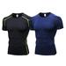 2 Pack Men s Cool Dry Short Sleeve Compression Shirts Sports Baselayer T-Shirts Tops Athletic Workout Shirt