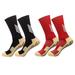 2 Pairs Anti-slip Sport Socks Non-slip Rubber Grip for Football Rugby Basketball Running Yoga - Black+red